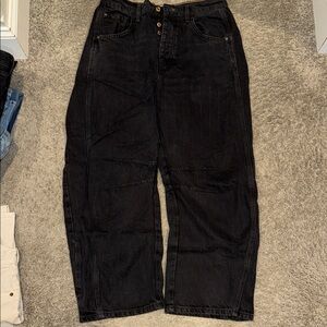 Free people good luck barrel Jean black